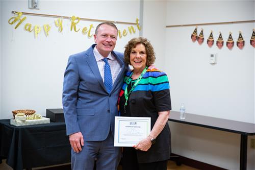 Superintendent Hendrick and Board member Cook